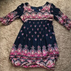 High low mid shoulder dress